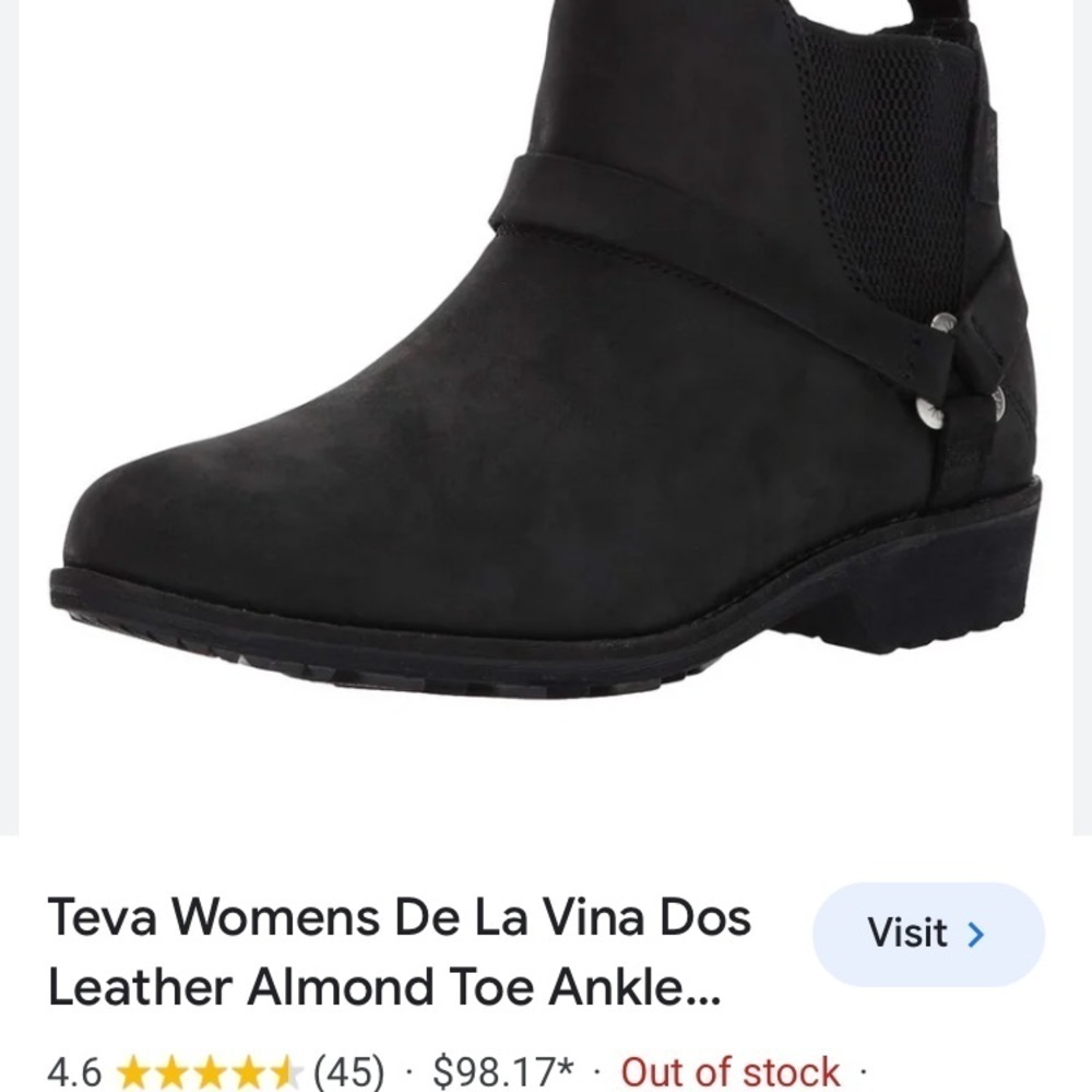 Teva De La Vina dos‎ leather ankle boots black size 6.5 - Picture 10 of 10